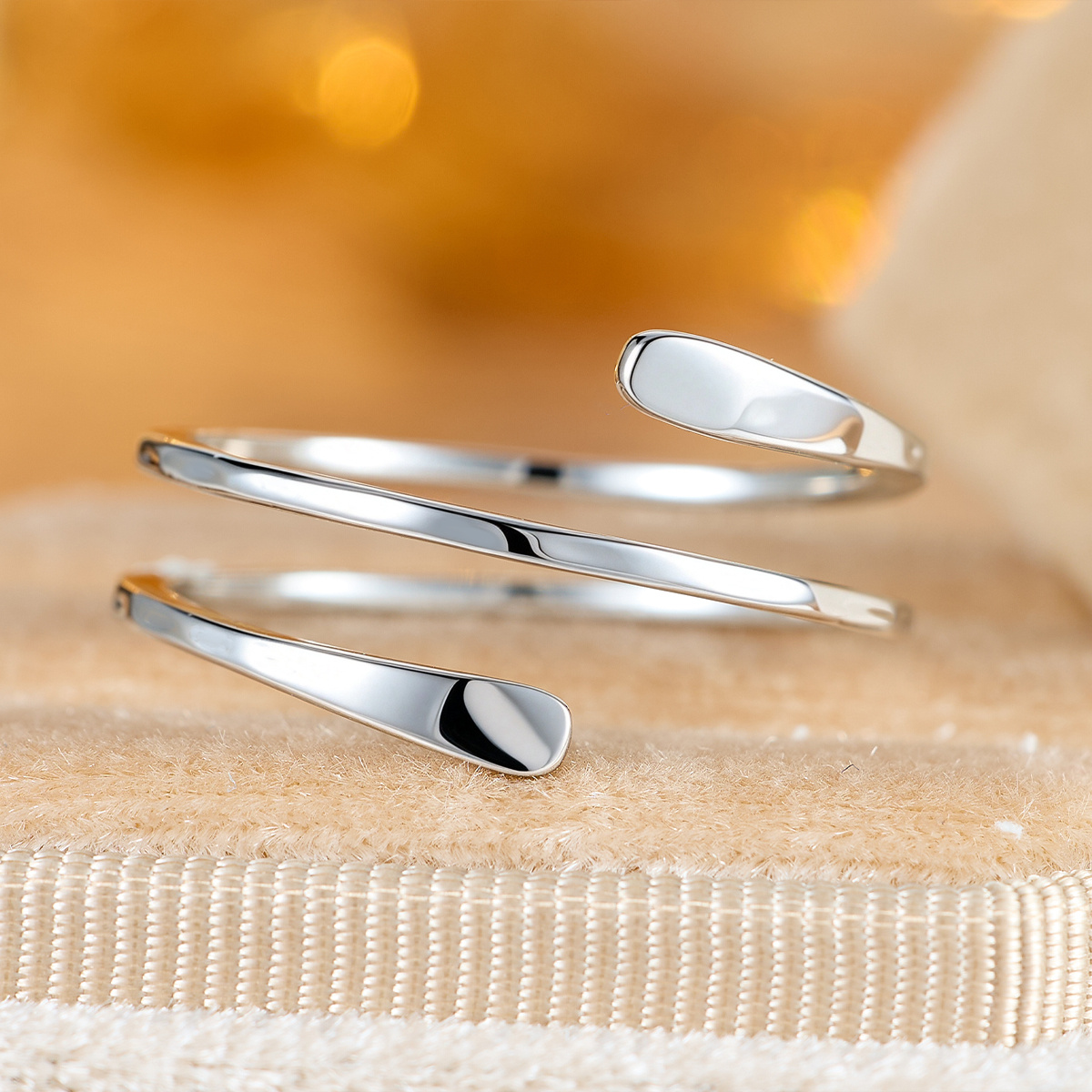 Adjustable Double-Layer Bling Hoop Ring